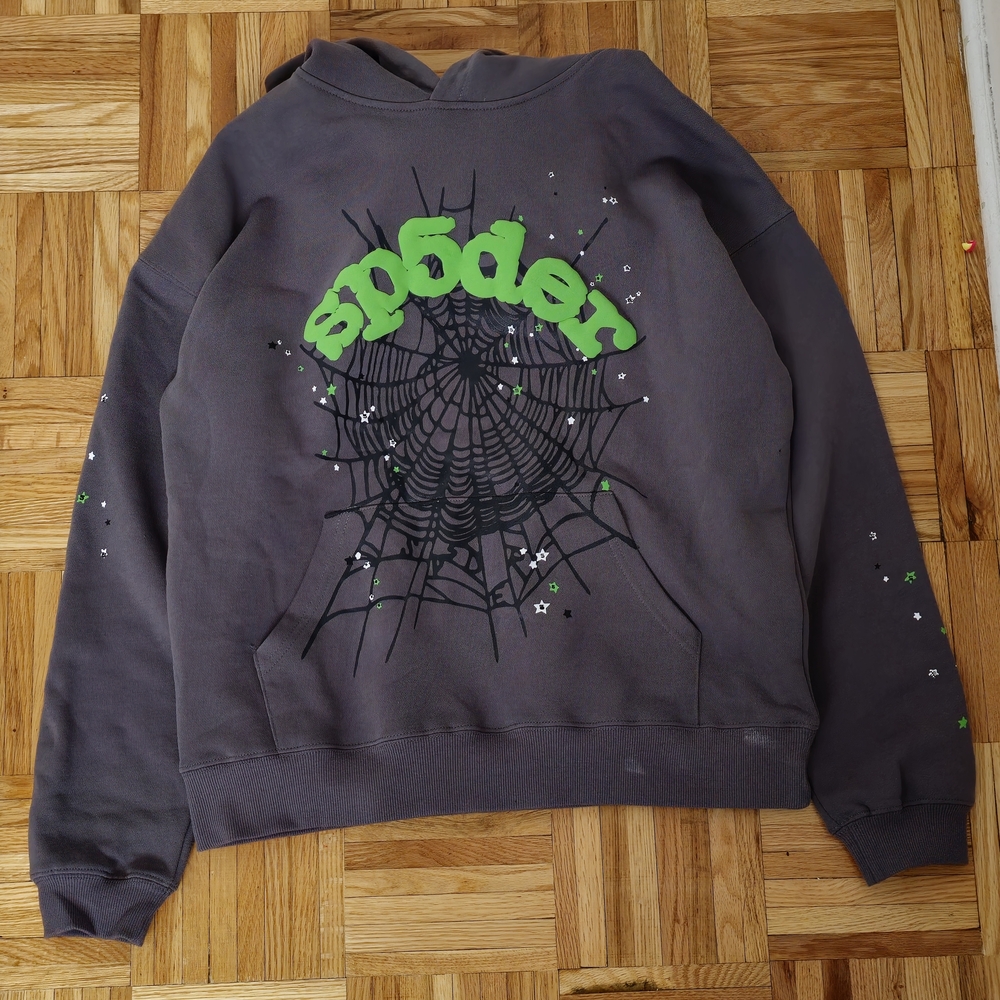Spyder Gray and Green Crewneck Sweater with Graphic Design